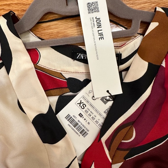 Zara satin dress colorful sz xs - Picture 2 of 2